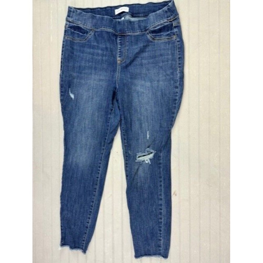 Lane Bryant Size 16 Womens Jean High Rise Jegging Signature Fit Pull On Distress